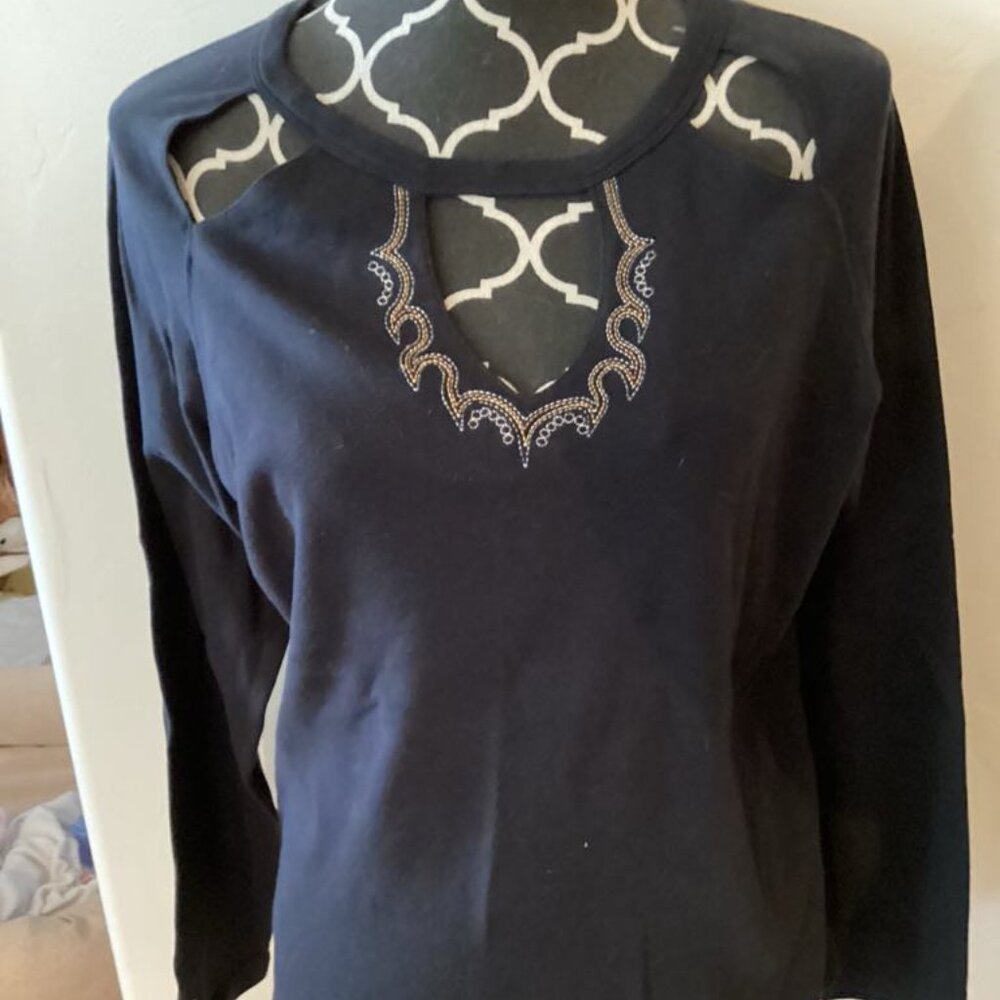 Harley-Davidson Black Long Sleeved Shirt With Cut Outs Sz. XL